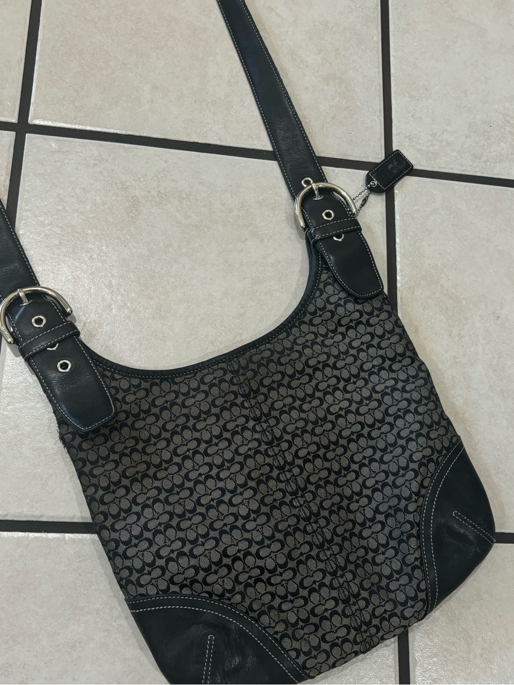 Coach Black Signature Jacquard Shoulder/Crossbody Bag